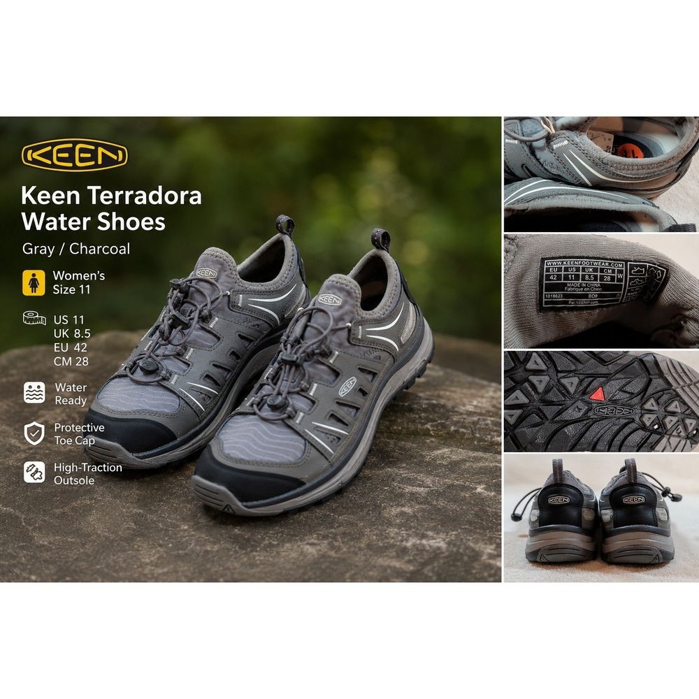 Keen Terradora Water Shoes Womens 11 Gray Charcoal Hiking Sandals 1018623